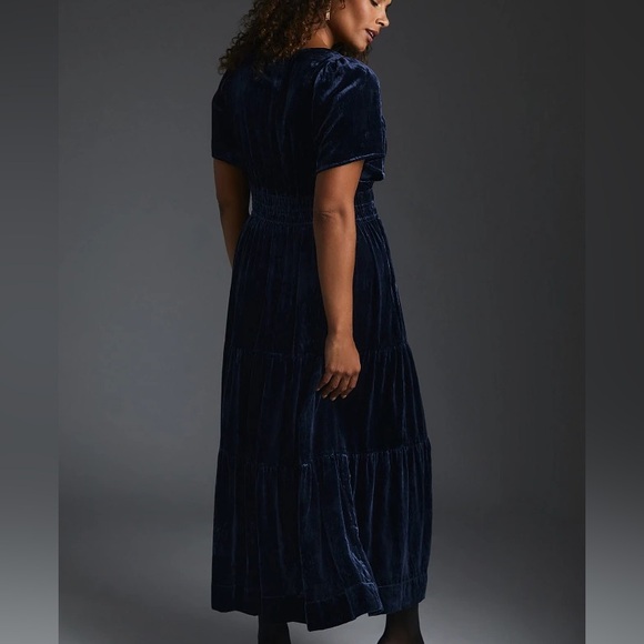 Anthropologie Somerset Navy Velvet Tiered Maxi Dress Boho Holiday NWT Sz 3X - Picture 11 of 11